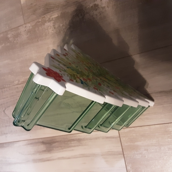 Pioneer Woman CHRISTMAS TREE Treats Cookies Fudge PLASTIC Holder Holiday plate - Picture 2 of 6